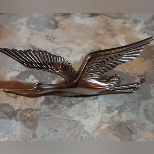 c1930 Sterling Silver CRANE IN FLIGHT Brooch